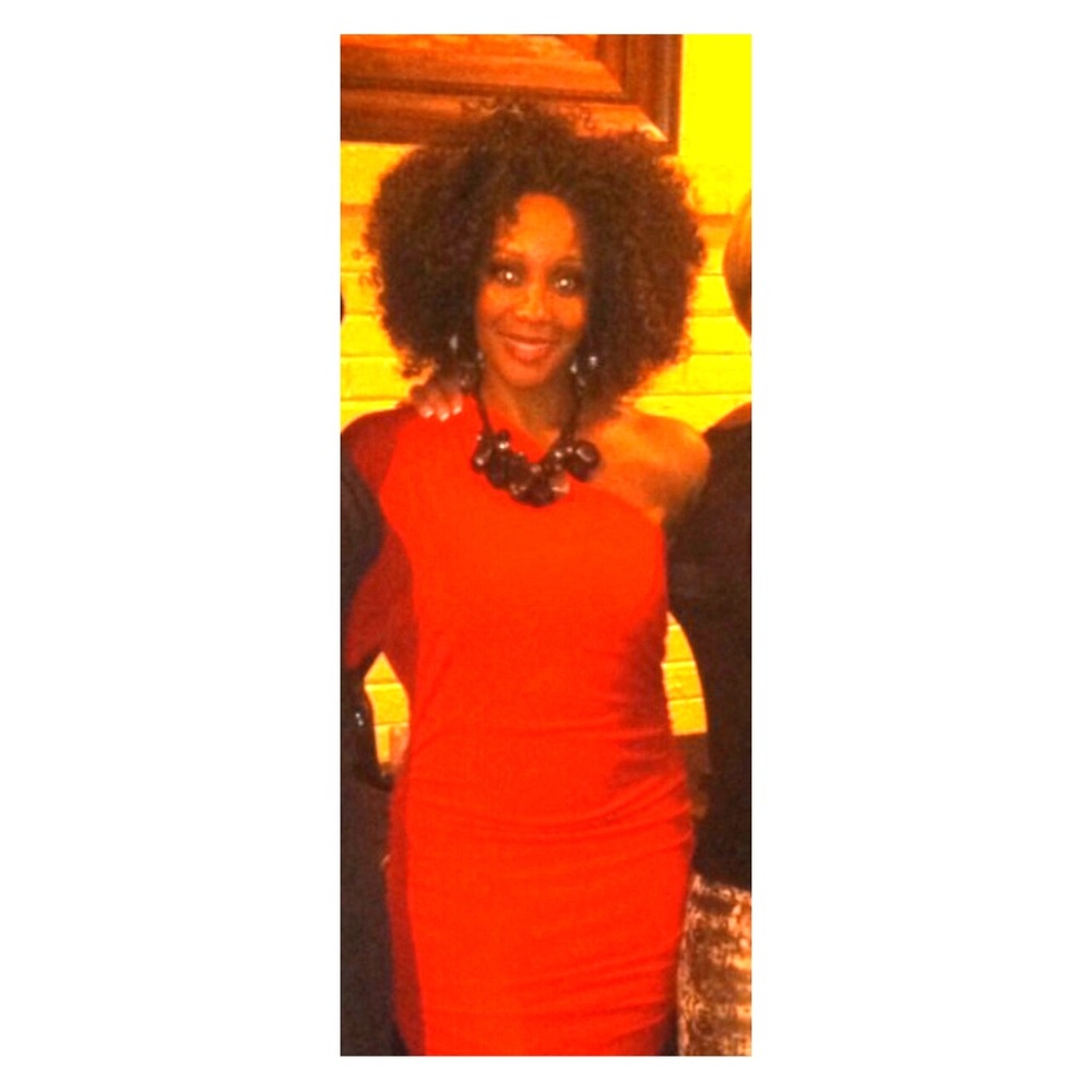 MODA International one shoulder red dress